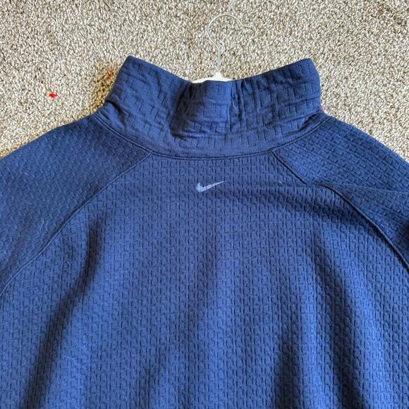 Women Yoga Nike Therma-Fit Mock Neck Long Sleeve Pullover Sweater Navy Blue XXL - Picture 8 of 8